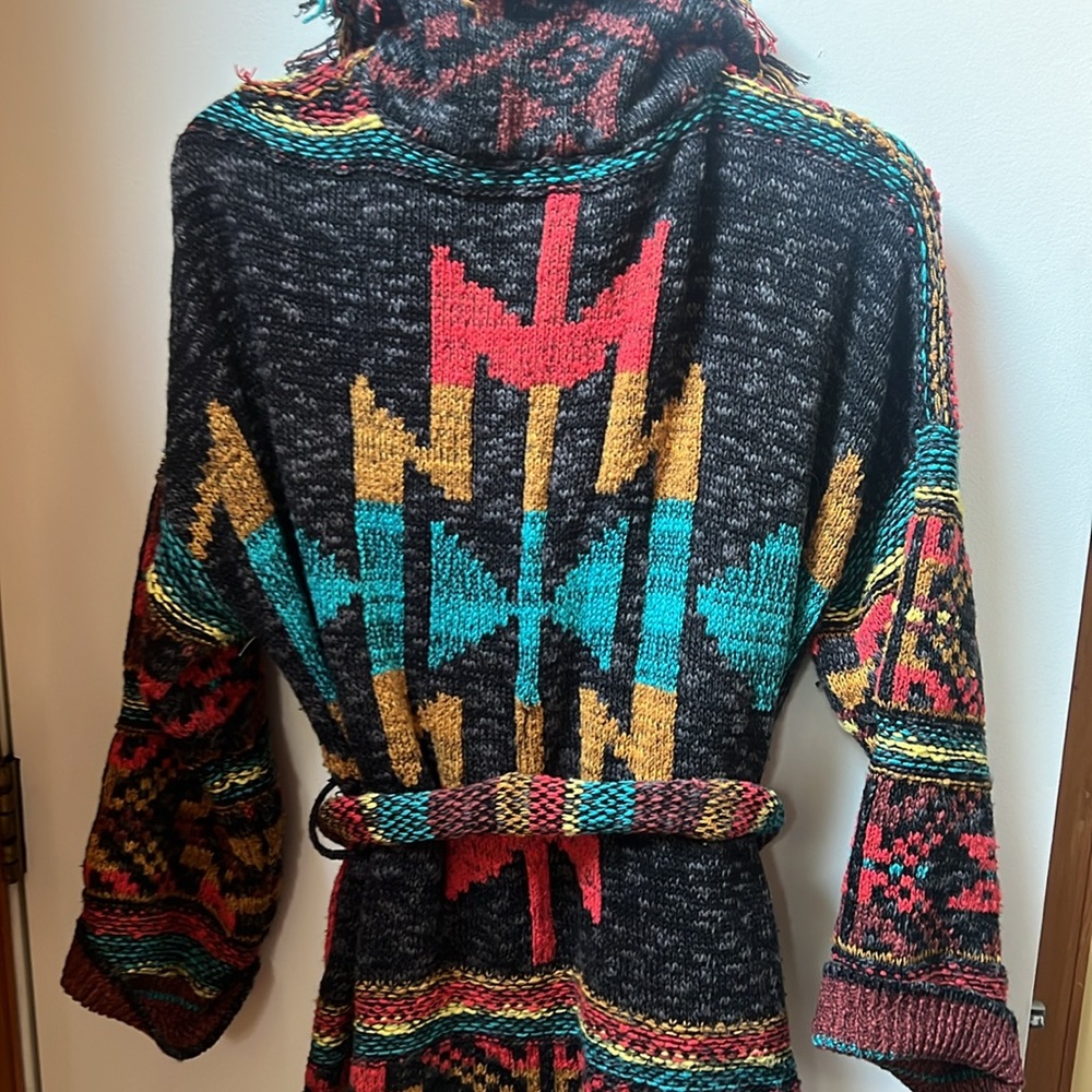Free People Colorful Knit Cardigan with Belt - Picture 6 of 6